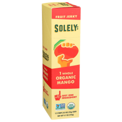 Solely Organic Mango Fruit Jerky, 0.8 Oz, Total Qty 12