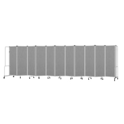 National Public Seating Room Divider, 11 Sections, 72"H x 256"W x 27"D, Gray