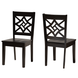 Baxton Studio Nicolette Dining Chairs, Dark Brown, Set Of 2 Chairs
