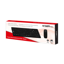 Argom Tech Classic Combo Spanish Wireless Keyboard & Mouse, Black, ARG-KB-7436