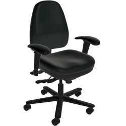 Sitmatic Alpha Ergonomic Mid-Back Faux Leather Task Chair, Black