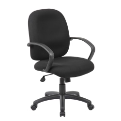 Boss Office Products Ergonomic Budget Tweed Mid-Back Task Chair, Black