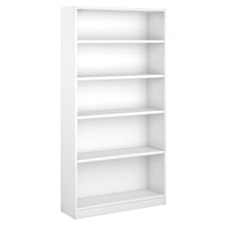 Bush Business Furniture Universal 72"H 5-Shelf Bookcase, Pure White, Standard Delivery