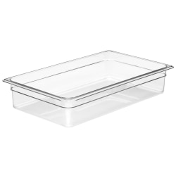 Cambro Camwear GN 1/1 Size 4" Food Pans, 4"H x 12-3/4"W x 20-7/8"D, Clear, Set Of 6 Pans