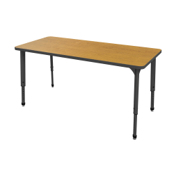 Marco Group™ Apex™ Series 72"W Adjustable Height Rectangular Table, Solar Oak/Black