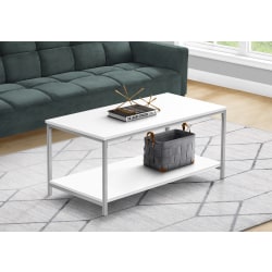 Monarch Specialties Abba Coffee Table, 18"H x 40"W x 20"D, White/Gray