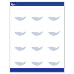 Avery® Printable Round Cards With Sure Feed® Technology, 2", Matte White With Preprinted Colorful Design Design, Pack Of 120