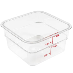Cambro Square Food Storage Containers, 2-Quart, Clear, Pack Of 6 Containers