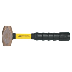 Classic Nuplaglas® Non-Sparking Brass Hammer, 4 lb Head, 12 in SG Handle