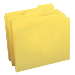 Smead® Color File Folders, With Reinforced Tabs, Legal Size, 1/3 Cut, Yellow, Box Of 100
