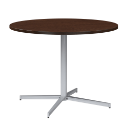 Bush Business Furniture 42-inch Round Conference Table with Metal Base, Mocha Cherry/Cool Gray Metallic, Standard Delivery