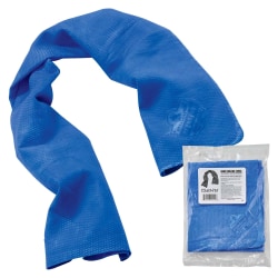 Ergodyne Chill-Its 6602 Evaporative Cooling Towel, 29-1/2"H x 13"W, Blue, Pack Of 50 Towels