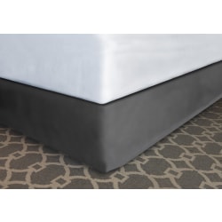 Mattress Safe, Inc. Designer Décor® Collection Modern-Fit Bed Skirt, Hotel King, 12", Shantung Charcoal Gray, Total Qty 1