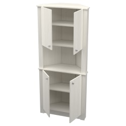 Inval America Tall Corner Storage Cabinet, 40"H x 14-13/16"W x 31-1/2"D, Washed Oak