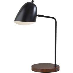 Adesso® Simplee Jude Desk Lamp, 19-1/2"H, Walnut/Black