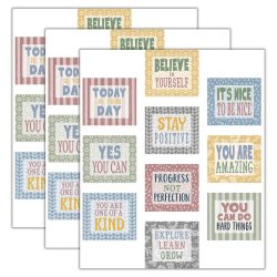Teacher Created Resources Positive Sayings Accents, Classroom Cottage, 30 Accents Per Pack, Set Of 3 Packs