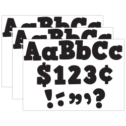Teacher Created Resources Letters Combo Pack, 4", Black Bold Block, 230 Pieces Per Pack, Set Of 3 Packs