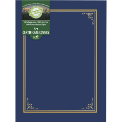 Geographics Letter Certificate Holder - 8 1/2" x 11" - Navy - 5 / Pack
