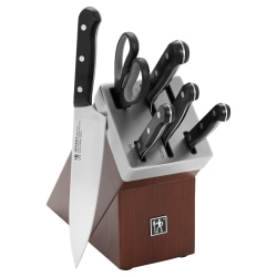 Henckels Solution 7-Piece Self-Sharpening Knife Block Set, Brown