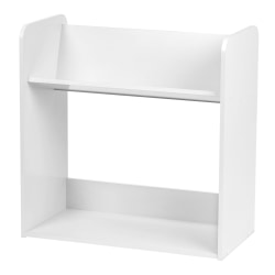 IRIS 24"H 2-Tier Tilted-Shelf Book Rack, White