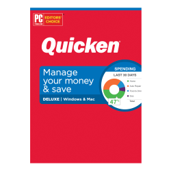 Quicken® Deluxe Personal Finance Software, 1-Year Subscription, For PC/Mac®