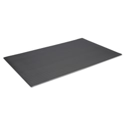 Crown Ribbed Vinyl Anti-Fatigue Mat, 2' x 3', Black