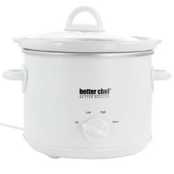 Better Chef 3-Quart Slow Cooker With Removable Stoneware Crock, White
