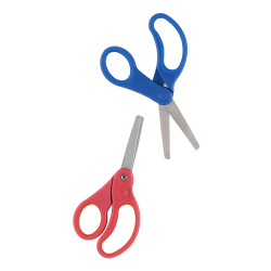 Office Depot® Brand Kids' Scissors, 5" Handle, Blunt Tip, Assorted Colors, Pack Of 2 Scissors
