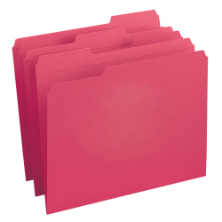 Smead® Color File Folders, With Reinforced Tabs, Legal Size, 1/3 Cut, Red, Box Of 100