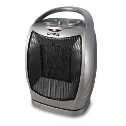 Optimus Portable Oscillating Ceramic Heater With Thermostat, 11-1/2" x 6-1/4"