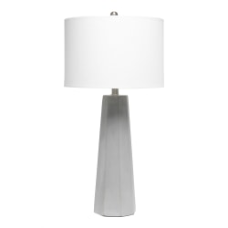 Lalia Home Concrete Pillar Table Lamp, 30-1/2"H, White Shade/Gray Base