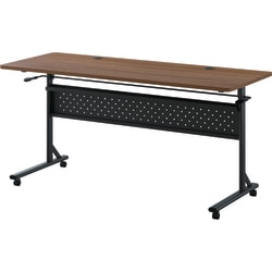 Lorell® Shift 2.0 Flip & Nesting Mobile Table, 29-1/2"H x 60"W x 24"D, Walnut/Black