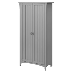 Bush Furniture Salinas 63"H Bathroom Storage Cabinet With Doors, Cape Cod Gray, Standard Delivery