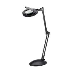 Realspace™ Bretino LED Magnifier Desk Lamp With Mounting Clamp, 22"H, Black
