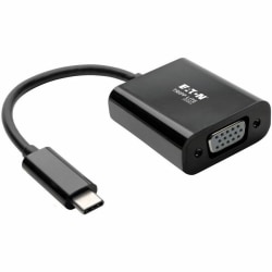 Tripp Lite USB C to VGA Adapter Converter, Thunderbolt 3 - M/F, USB 3.1, 1080p, Black, USB Type C, US - U44406NVBAM