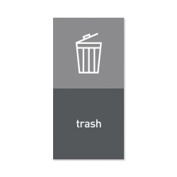 simplehuman Magnetic Trash Label, Trash, 4" x 8", Gray