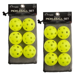 Champion Sports Recreational Indoor Pickleball Sets, 6"H x 6"W x 8"D, Yellow, Pack Of 2 Sets