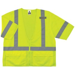 Ergodyne GloWear Safety Vest, Standard, Type-R Class 3, Large/X-Large, Lime, 8320Z
