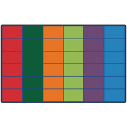 Carpets for Kids® Premium Collection 36 Seat Colorful Rows Seating Rug, 8'4" x 13'4", Multicolor
