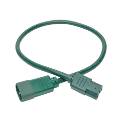 Eaton Tripp Lite Series Power Cord C14 to C15 - Heavy-Duty, 15A, 250V, 14 AWG, 2 ft. (0.61 m), Green - Power extension cable - IEC 60320 C14 to IEC 60320 C15 - 2 ft - green
