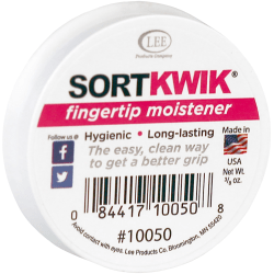 Lee® Sortkwik™ Hygienic Fingertip Moistener, 50% Recycled, 3/8 Oz, Pink