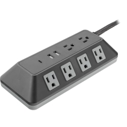 GE UltraPro Adapt 10-Outlet Surge Protector, 4', Black - 74763