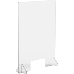 Lorell® Social Distancing Barrier With Cutout, 30" x 36", Clear