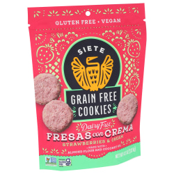 Siete Grain-Free Fresas Con Crema Strawberry Cookies, 4.5 Oz, Total Qty 10