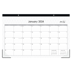 2024 Blue Sky™ Enterprise (FSC Mix) Monthly Desk Pad Calendar, 17" x 11", January to December 2024, 111293