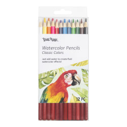 Brea Reese Watercolor Pencils, Medium Point, Classic Colors, Pack Of 12 Pencils