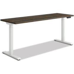 HON® Coordinate Height-Adjustable Writing Desk, 70"W, Florence Walnut/Designer White