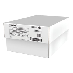 Xerox® Vitality™ Coated Multi-Use Print & Copy Paper, Tabloid Extra Size (18" x 12"), 92 (U.S.) Brightness, 80 Lb, White, Pack Of 250 Sheets, Case Of 4 Reams