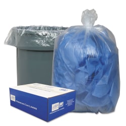 Classic Clear Linear Low-Density Can Liners, 33 gal, 0.63 mil, 33" x 39", Clear, 25 Bags/Roll, 10 Rolls/Carton