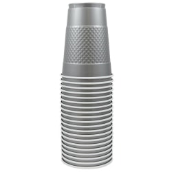 JAM PAPER Plastic Party Cups, 16 oz, Silver, 20 Glasses/Pack